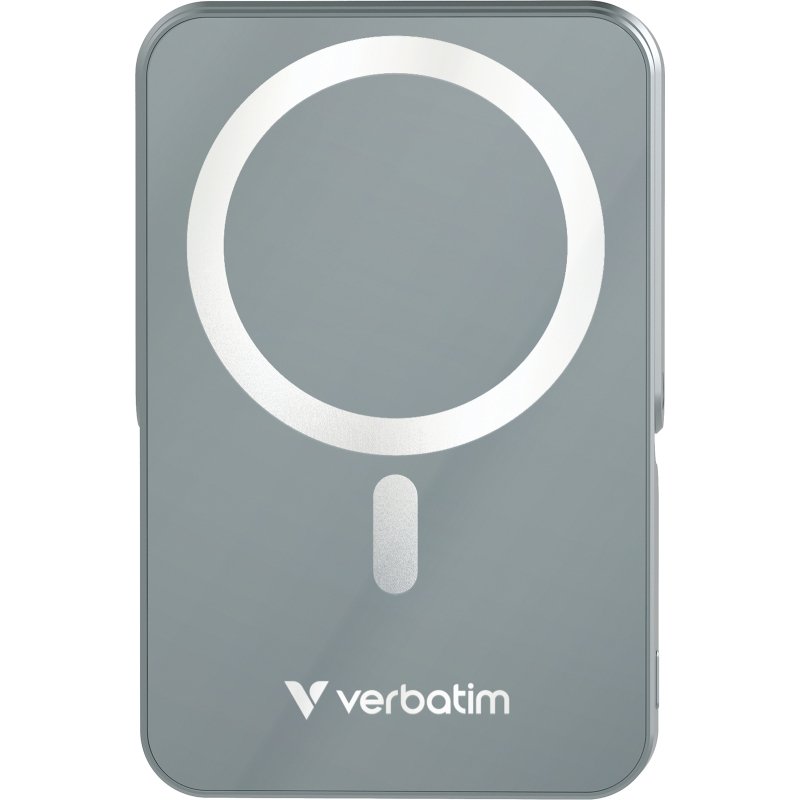 Verbatim Charge 'n' Go Magnetic Wireless Lithium Polymère (LiPo) 10000 mAh Recharge sans fil Gris