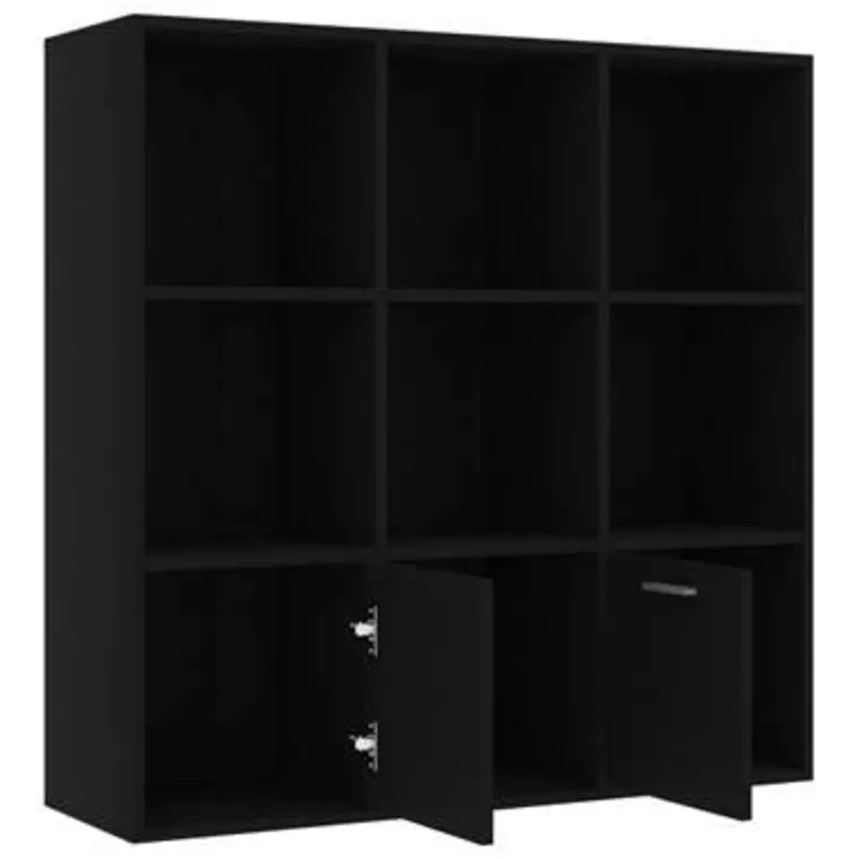 vidaXL - Boekenkast - Zwart - Bewerkt hout