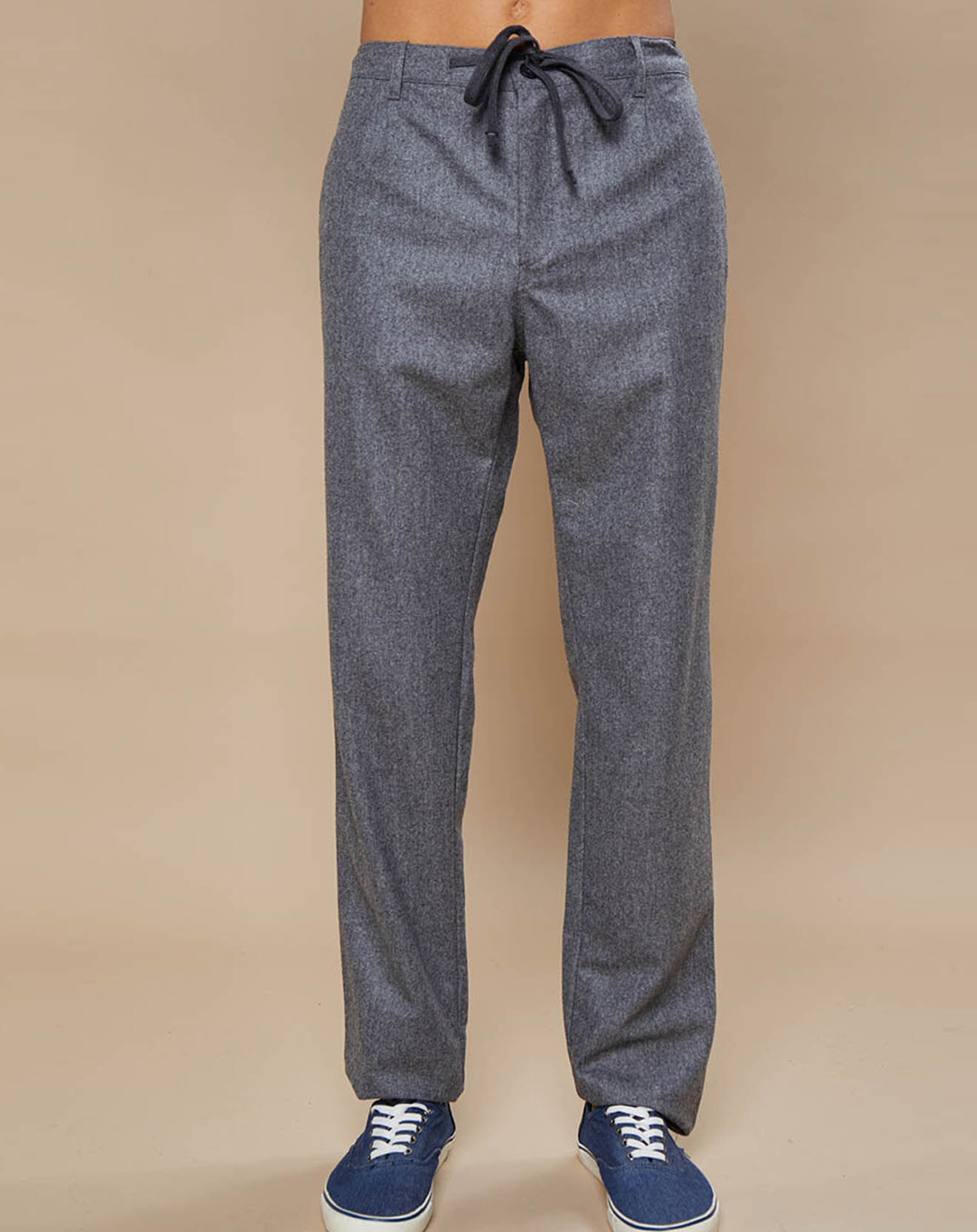 Hartford Pantalon 100% Laine Tanker gris