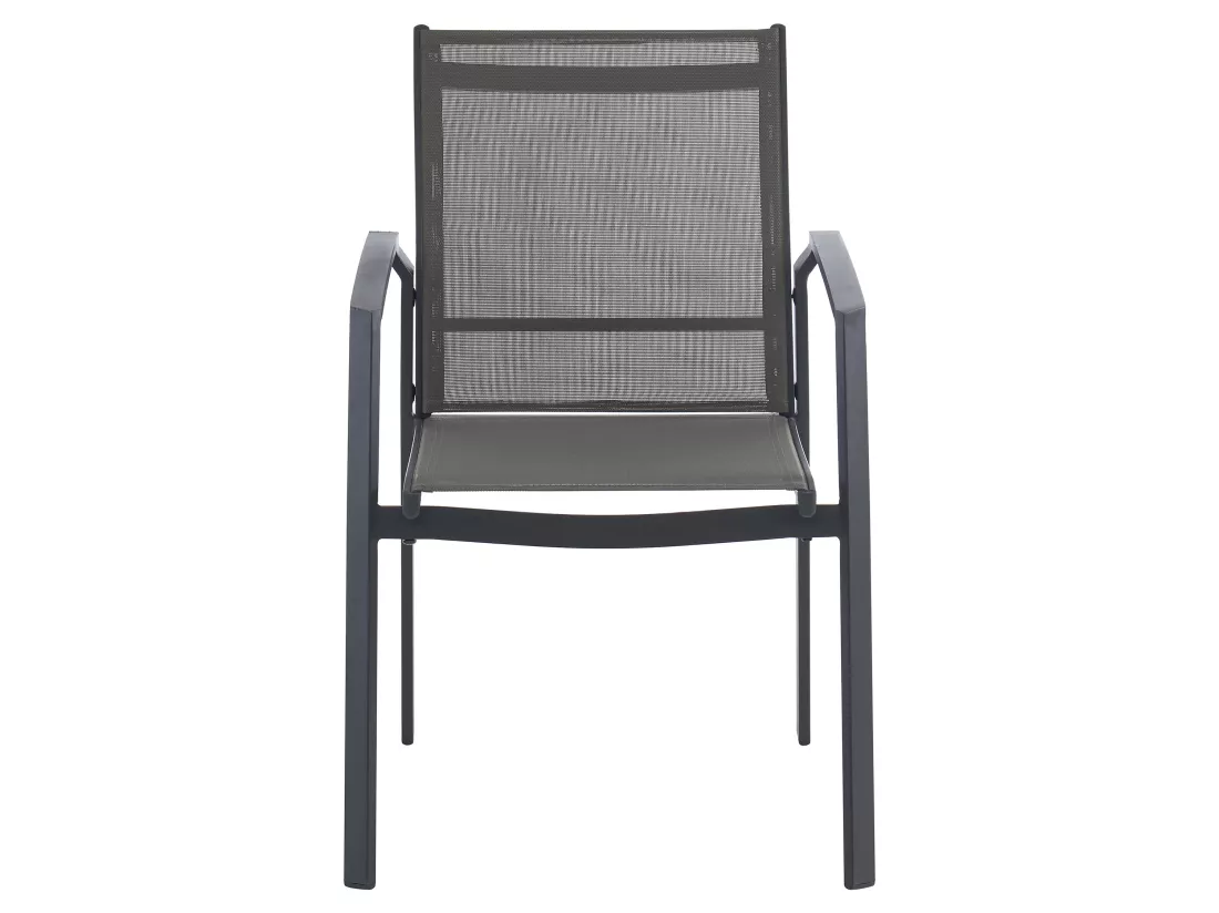 Fauteuil de jardin empilable en aluminium - Anthracite - PALAOS II de MYLIA