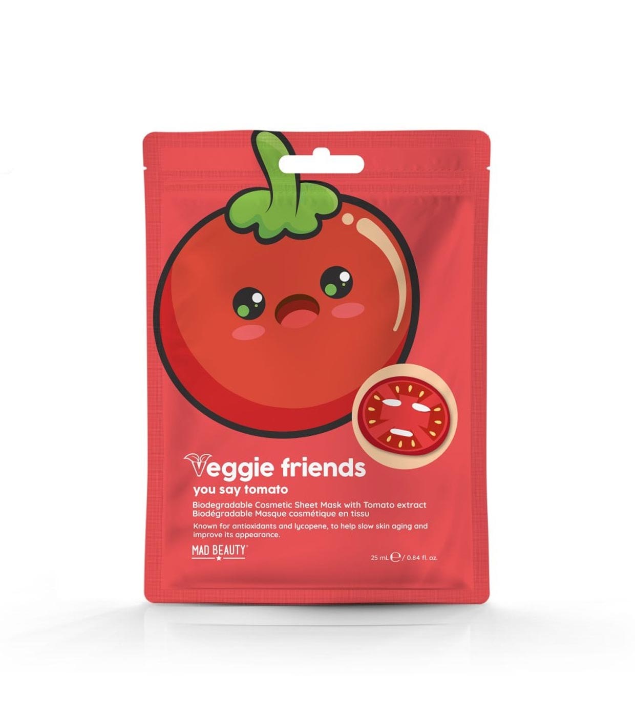 Mad Beauty - *Veggie Friends* - Máscara facial com extrato de tomate - You Say Tomato