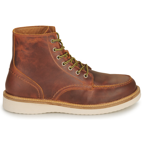 Selected - SLHTEO NEW LEATHER MOC-TOE BOOT - Cognac