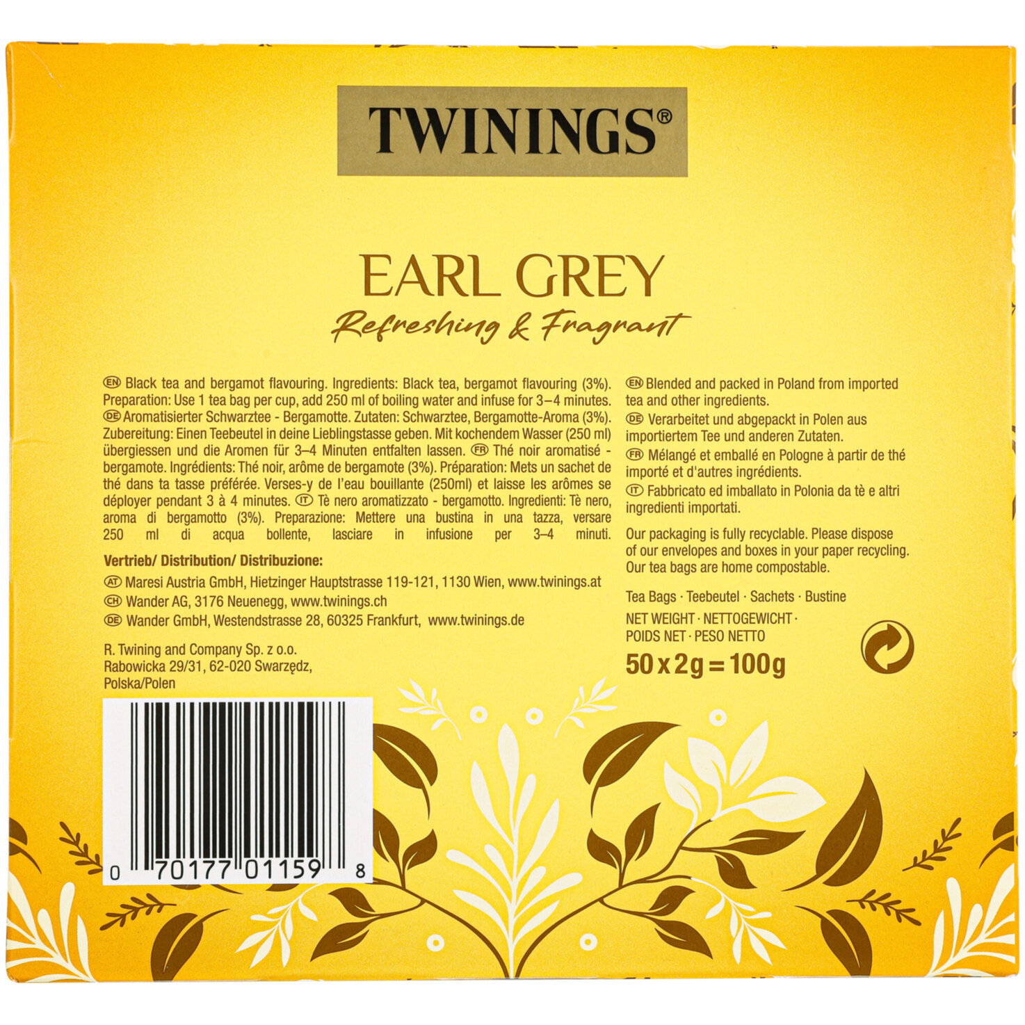 Twinings Tee Earl Grey 50 Beutel