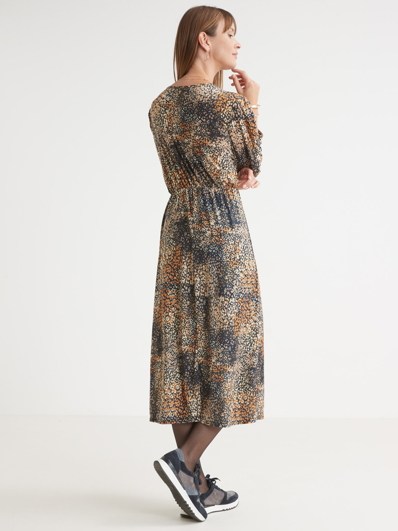 Robe longue en maille fluide