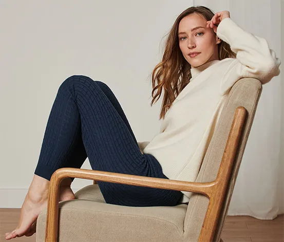 Strickleggings mit Zopfmuster