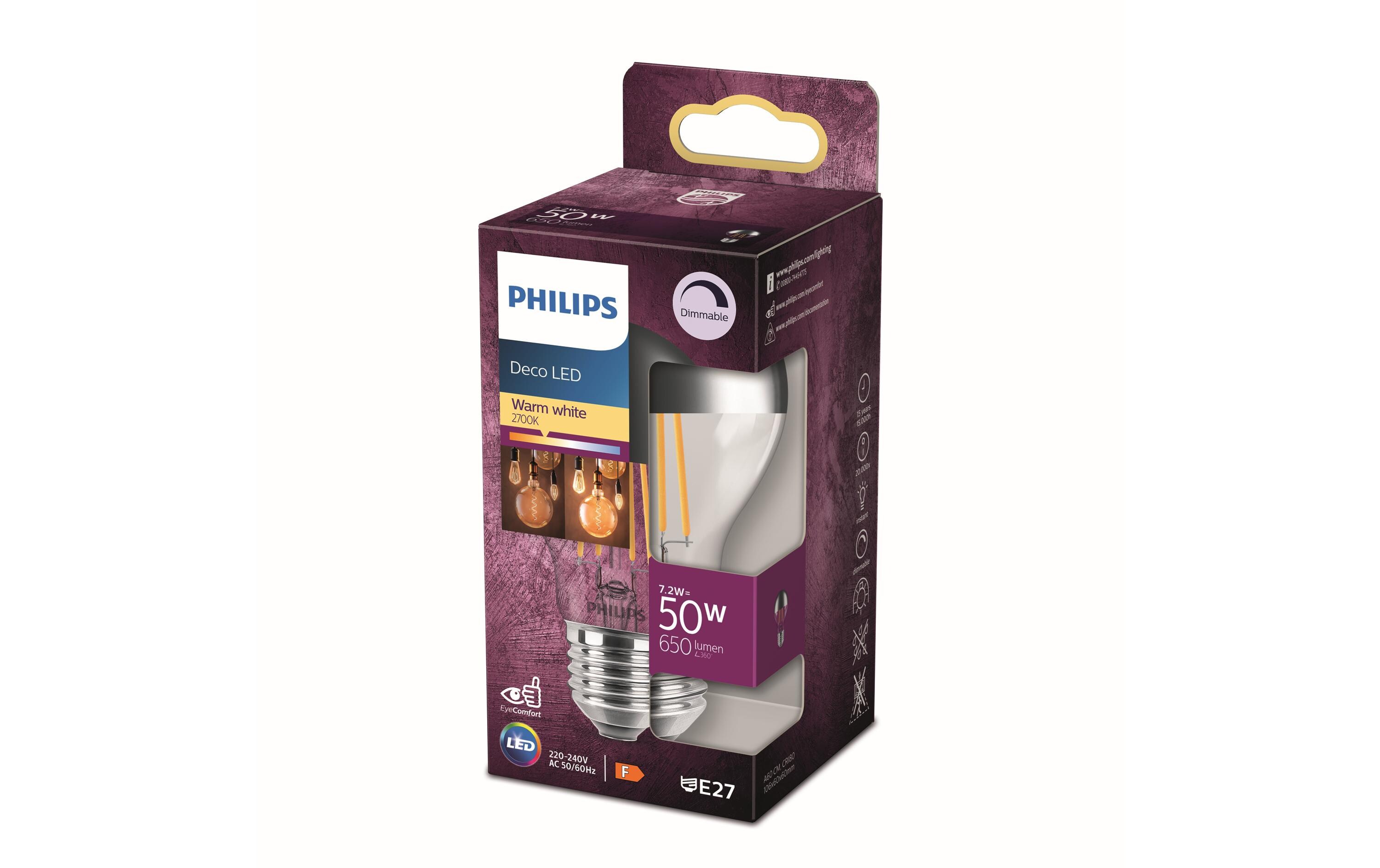 Lampe LEDcla 48W E27 A60 CM WW CL D WarmweissLeuchtmittel A60 mit klarem Glas und Kopfspiegel