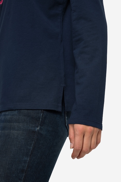 Langarm-Shirt, gestickter Schriftzug, Rundhals