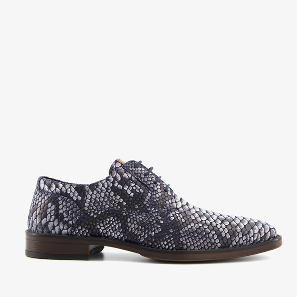 Van Beers leren heren veterschoenen crocoprint