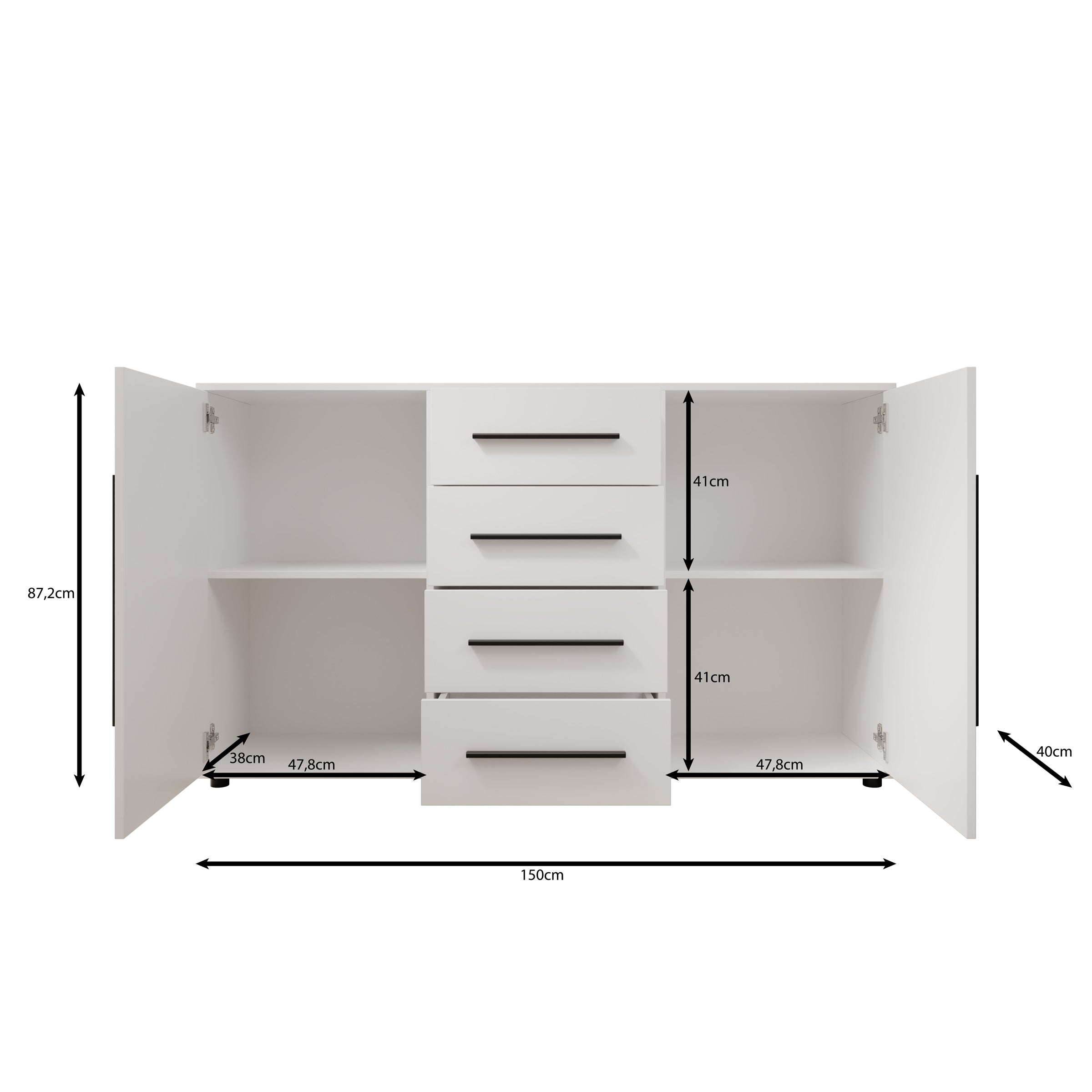 Montalo - Dressoir - Beige - 150x40x87 cm