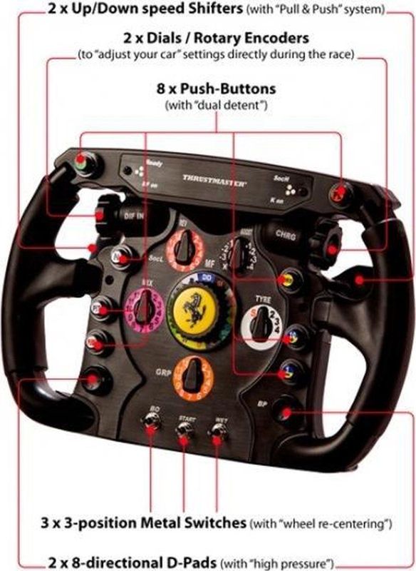 Thrustmaster - Ferrari F1 2011 - Racestuur - Rood - Metaal - Rubber