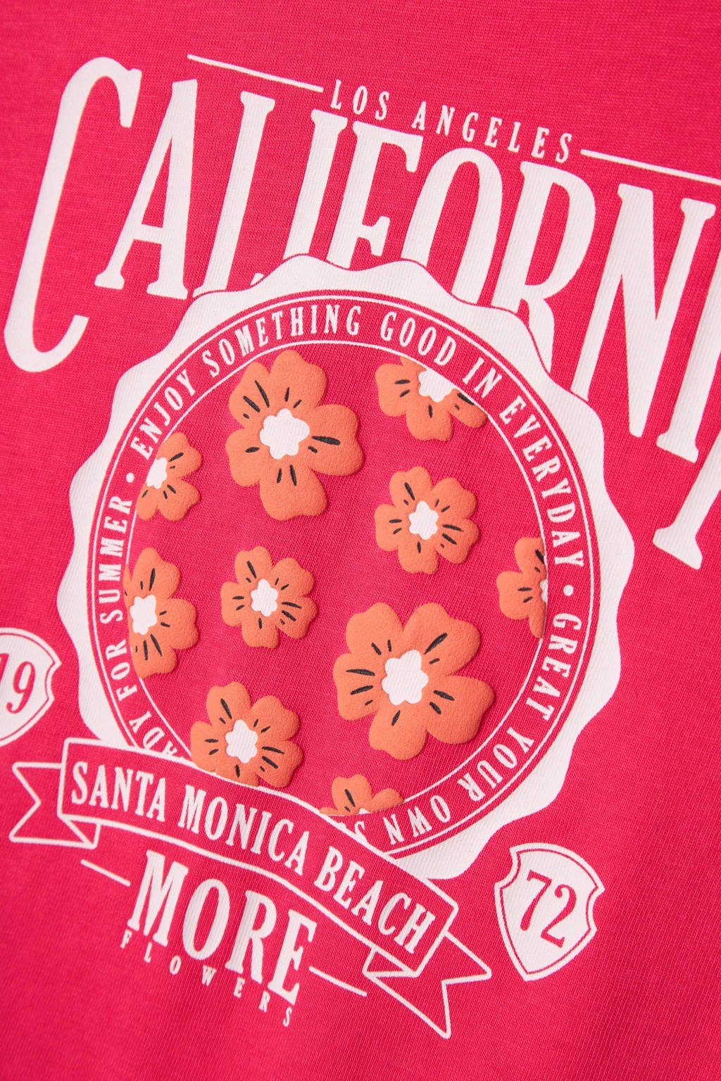 T-shirt NKFKIAMI met printopdruk fuchsia