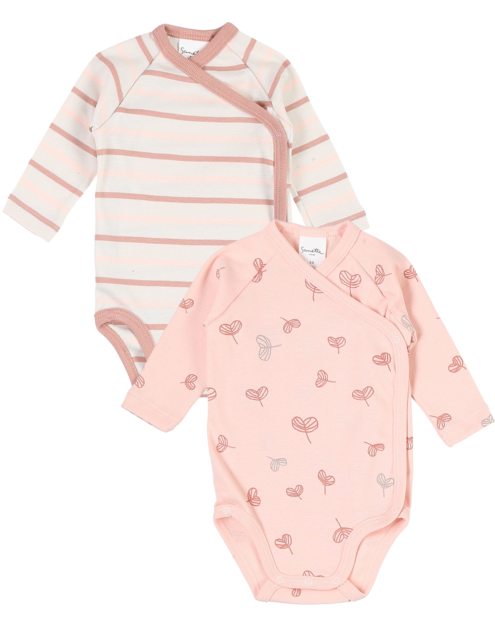 Langarm-Wickelbody SHEETS 2er-Pack in peach blush