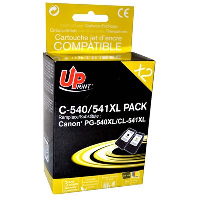 Cartouche compatible Canon PG-540XL/CL-541XL - pack de 2 - noir, cyan, magenta, jaune - Uprint
