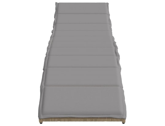 VIDAXL - Bain de soleil Chaises longues lot de 2 avec table beige résine tressée