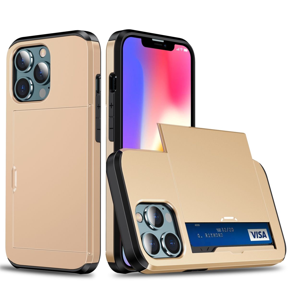 Hülle Handy Schutz für Apple iPhone 13 mini Case Cover Tasche Etuis Bumper Gold