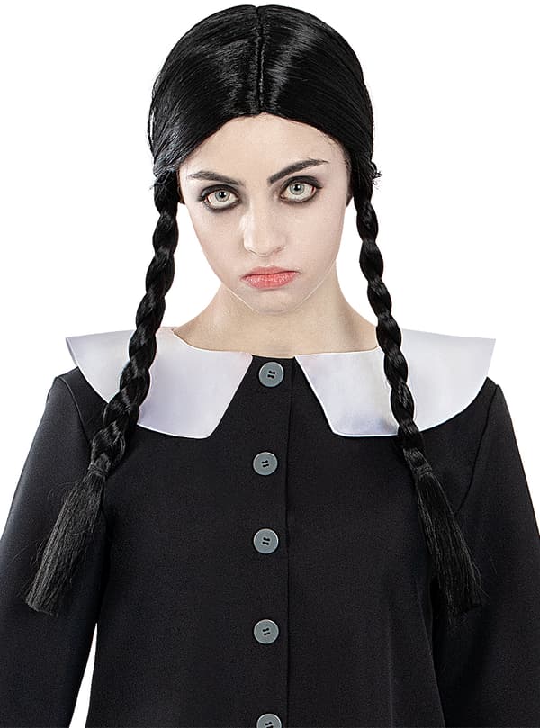 FUNIDELIA Wednesday Addams Parykk - The Addams Family til dame - Størrelse: 0