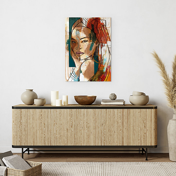 Toile visage femme multicolore Dada Art l.50 x H.70 cm