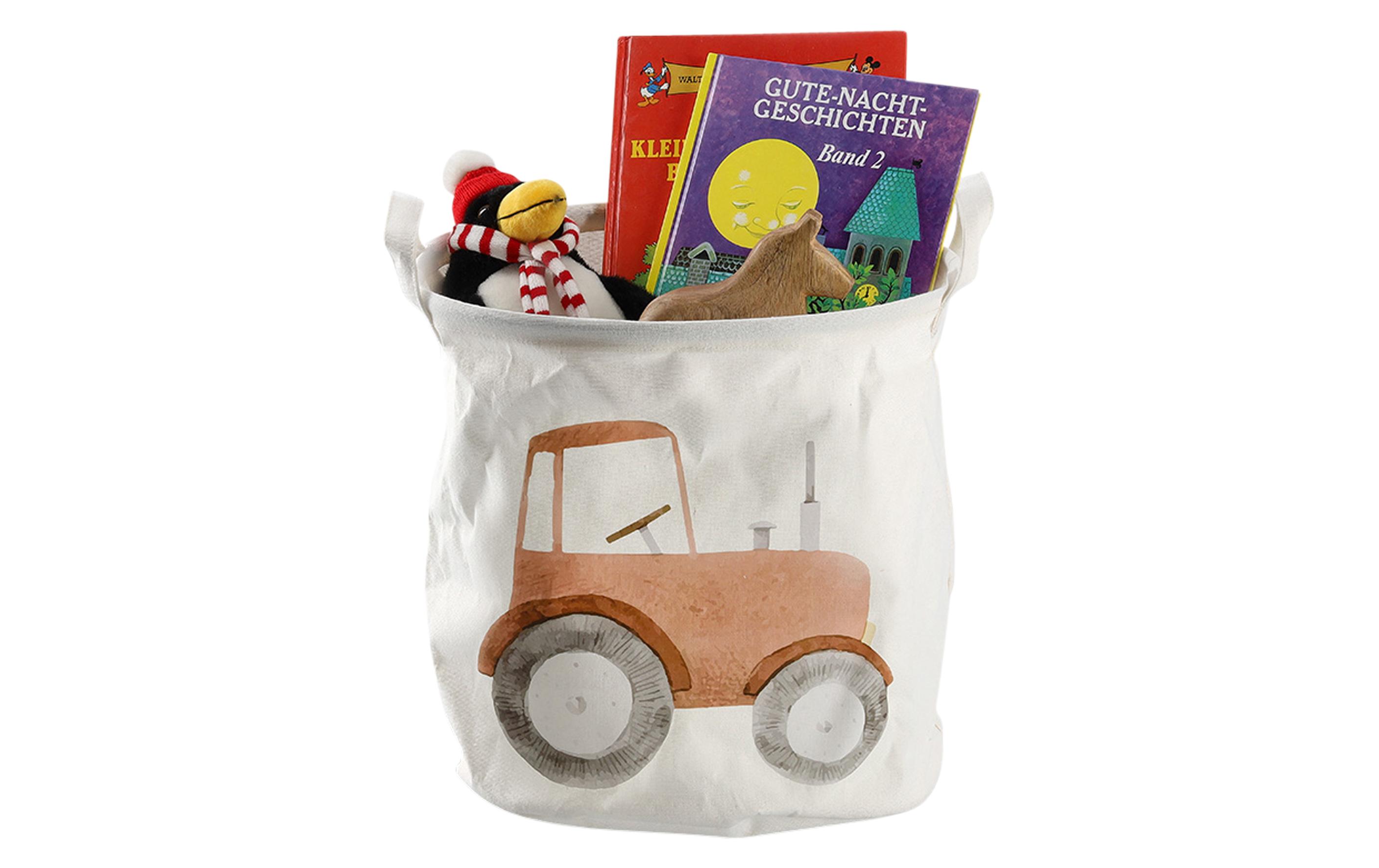 Spielzeugkorb Traktor 30 x 30 cmAufbewahrungskorb für Kinderzimmer