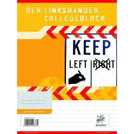 Staufen Style C'Block Linkshänder 21 A4 80 Blatt 70g/qm 9mm liniert 4-Loch