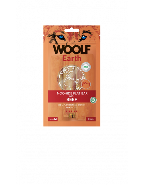 Woolf Earth Noohide Flat Bar M 90 g - Hondensnack