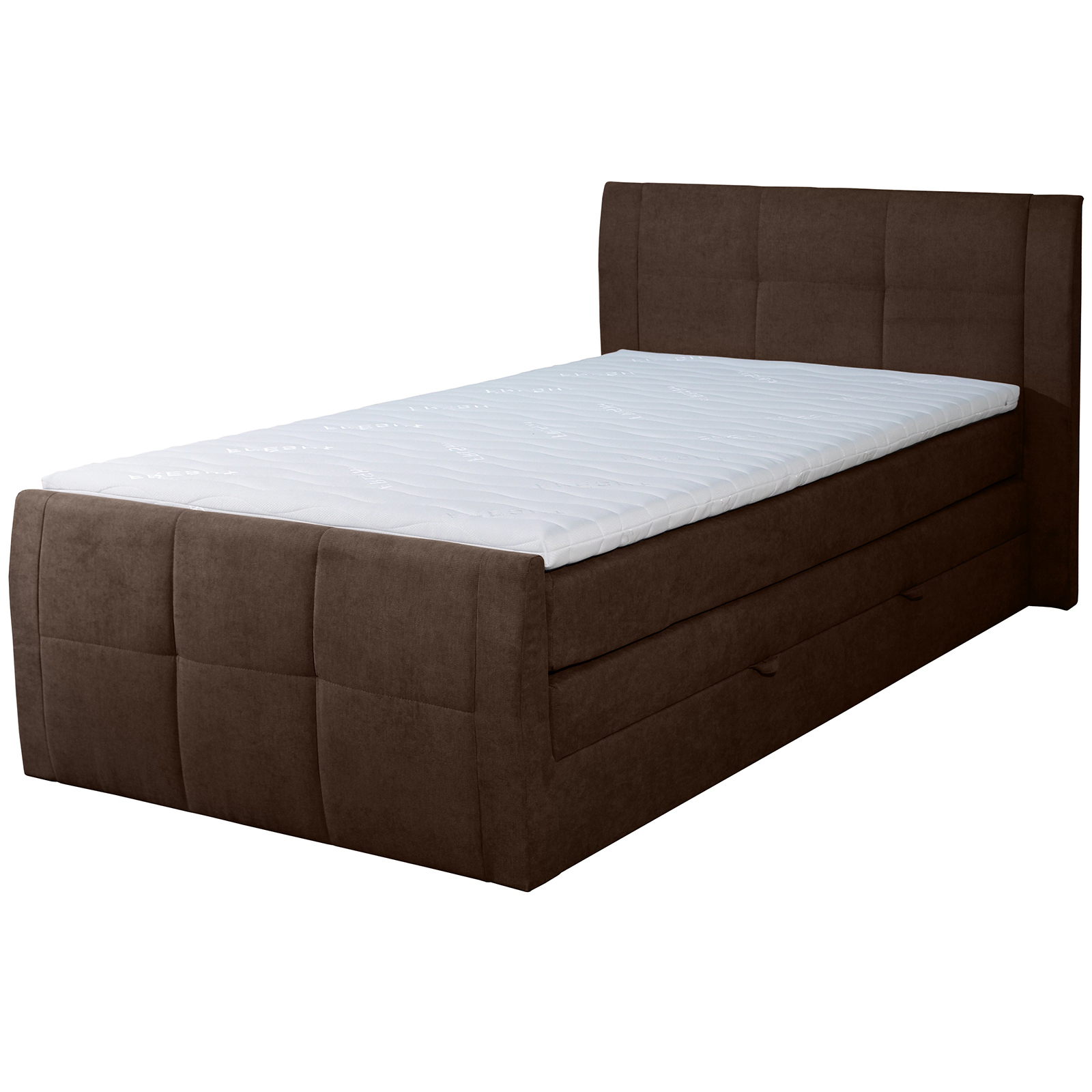 Boxspringbett - braun - H3 - Bettkasten - 120x200 cm