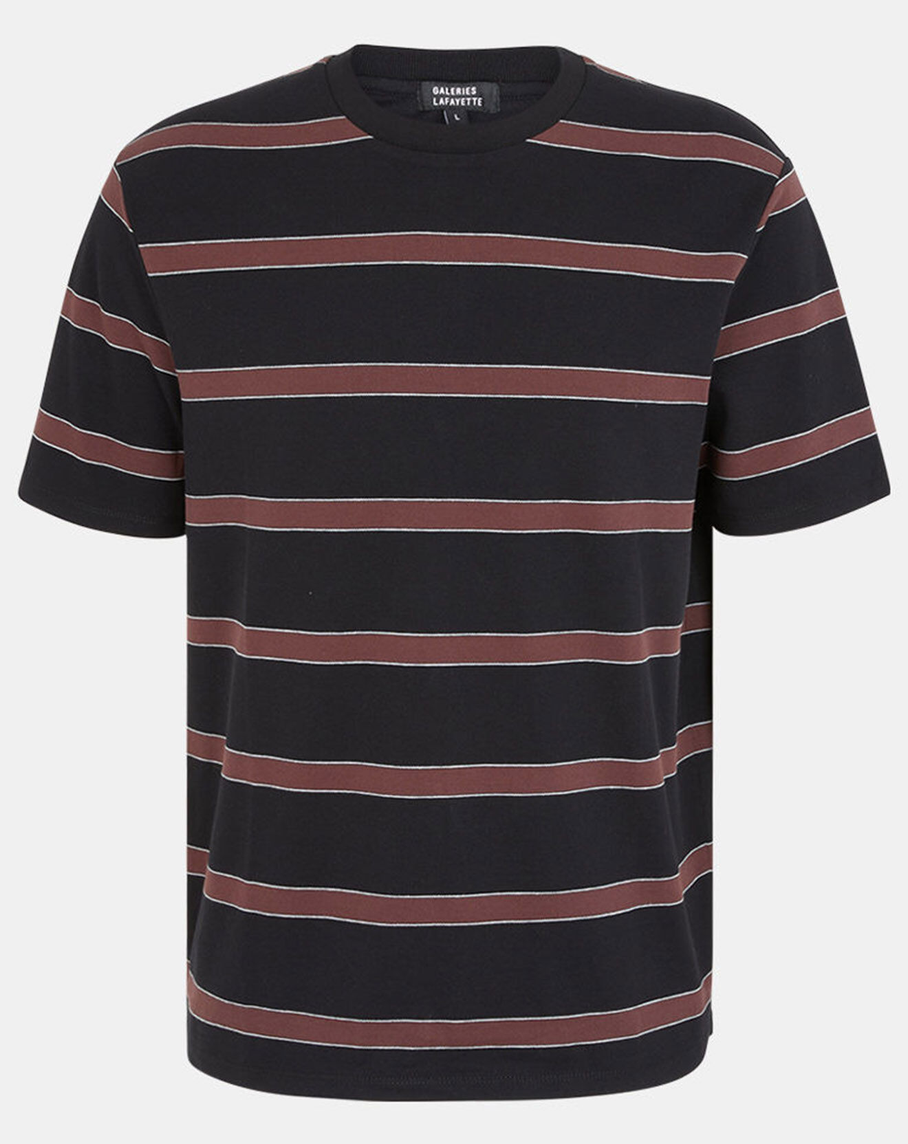 Galeries Lafayette T-Shirt en Coton bio Dibbray rayé marron/noir