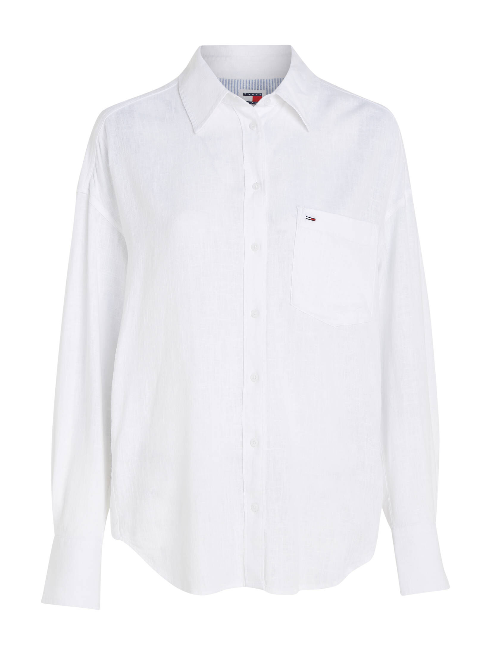 Tommy Jeans| Damen Hemdbluse mit Leinen TJW SP OVR LINEN SHIRT Langarm