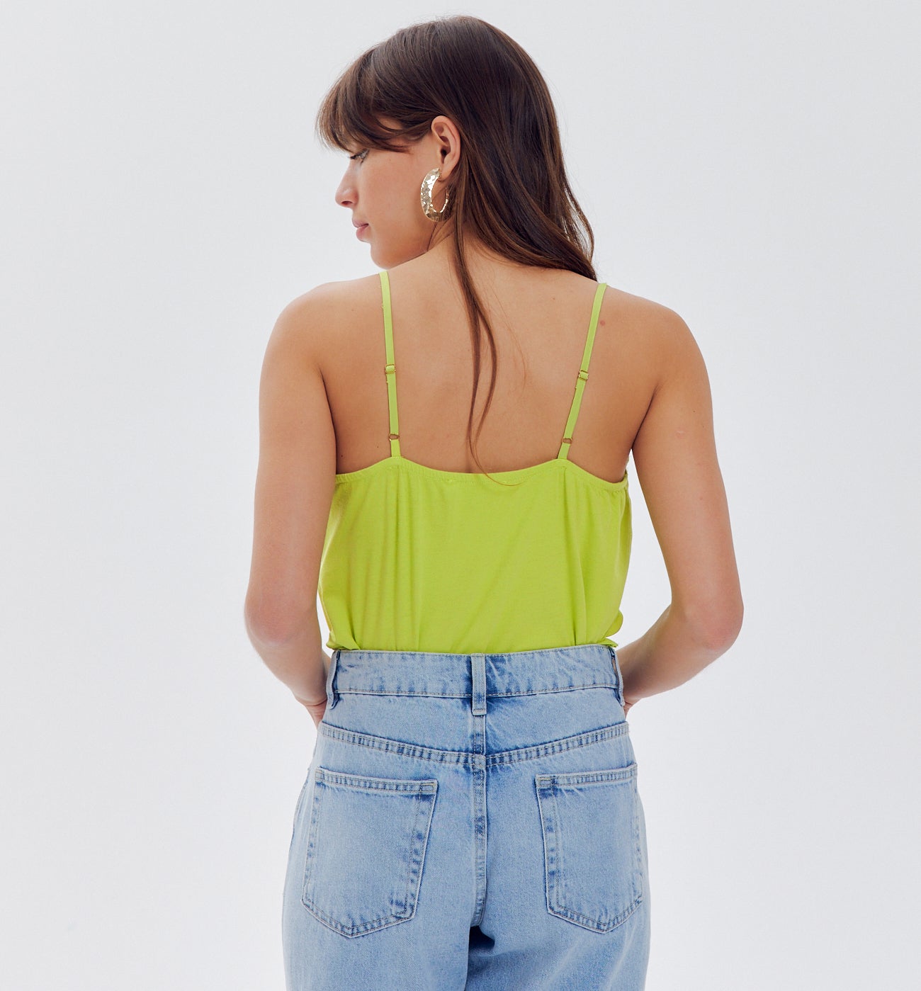 Top à fines bretelles Femme - Vert fluo