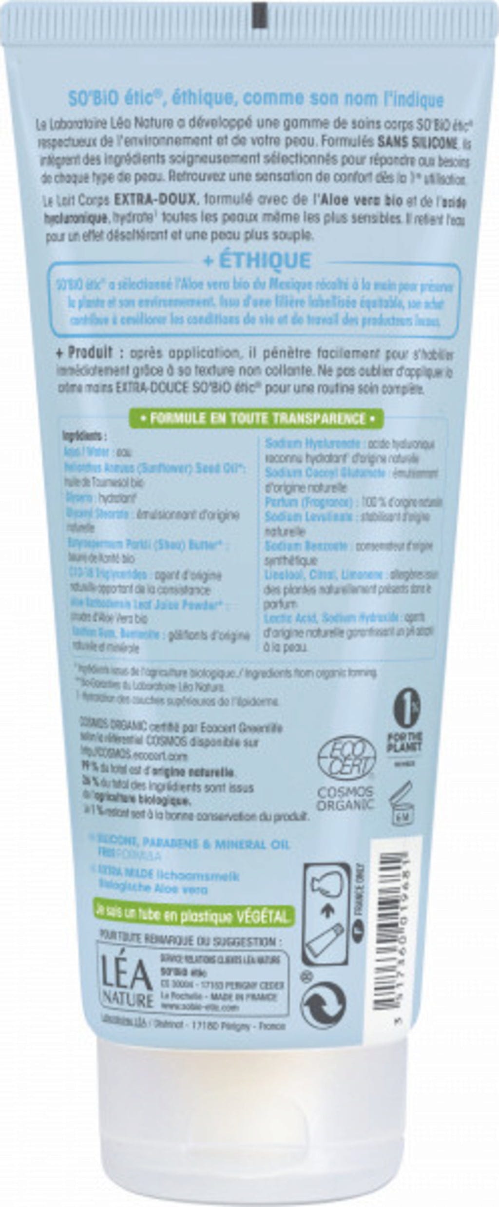 LÉA NATURE SO BiO étic  Extra-sanfte Körpermilch Bio-Aloe, 200 ml