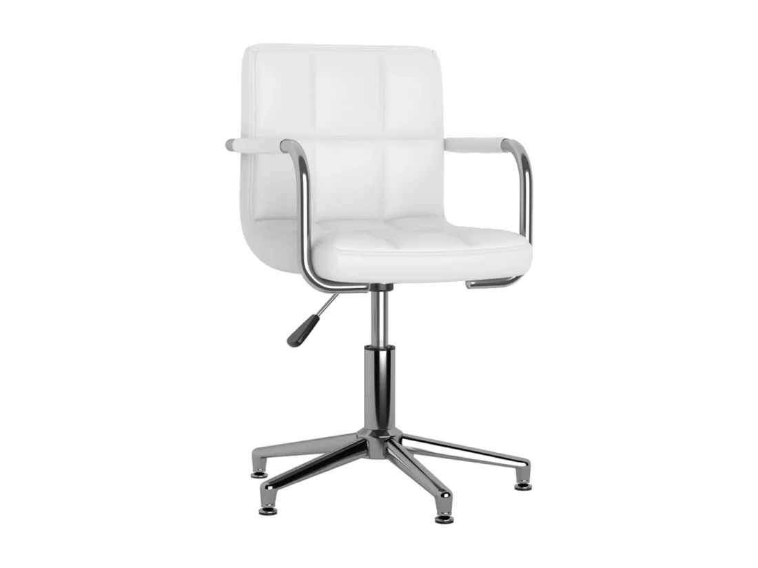 Chaise de bureau pivotante Blanc Similicuir