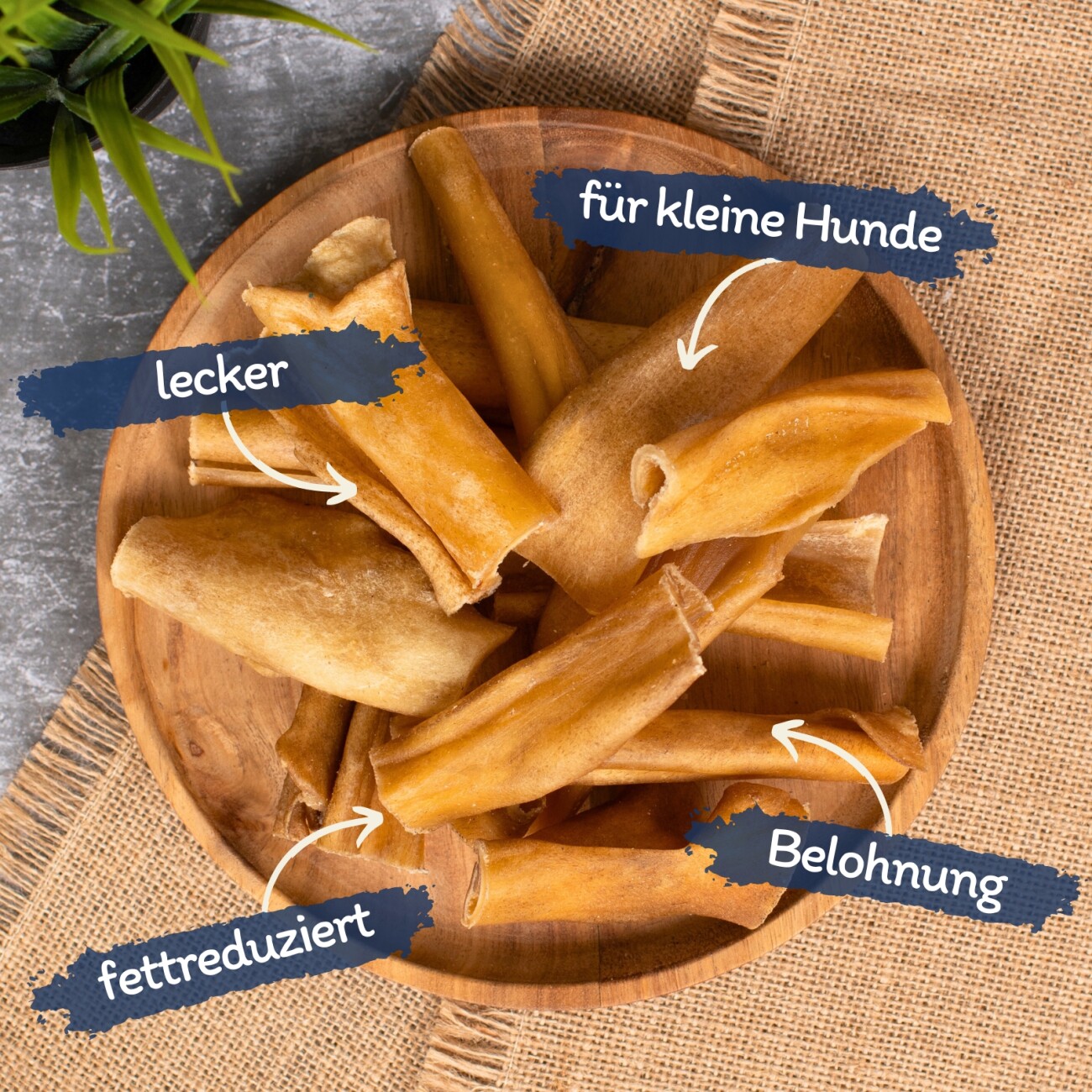 Lyra Pet Rinderkopfhaut Stücke 1 - 7 cm 1 kg