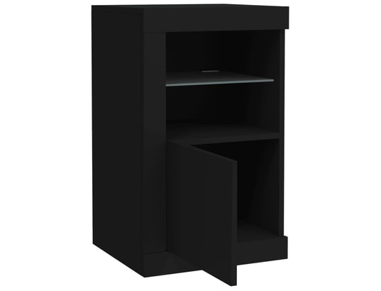 VIDAXL - Armoire de rangement Armoires latérales et lumières led 2 pcs noir bois d'ingénie...
