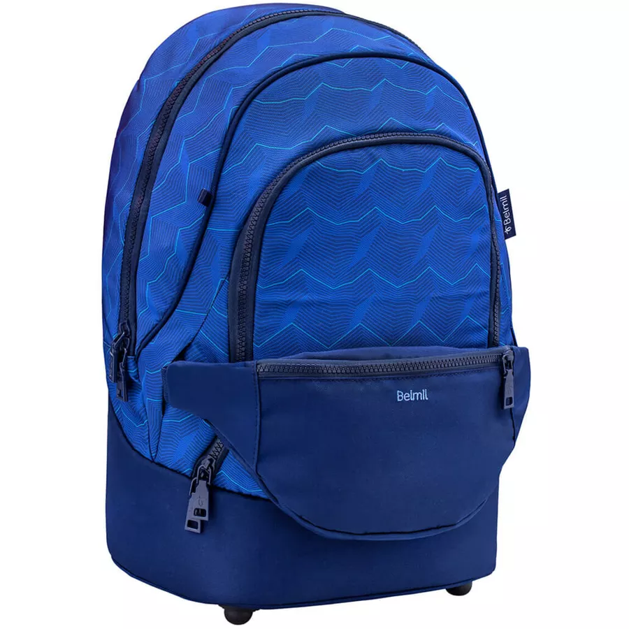 Belmil Schulrucksack 2-IN-1 Schulrucksack & Gürteltasche Estate Blue