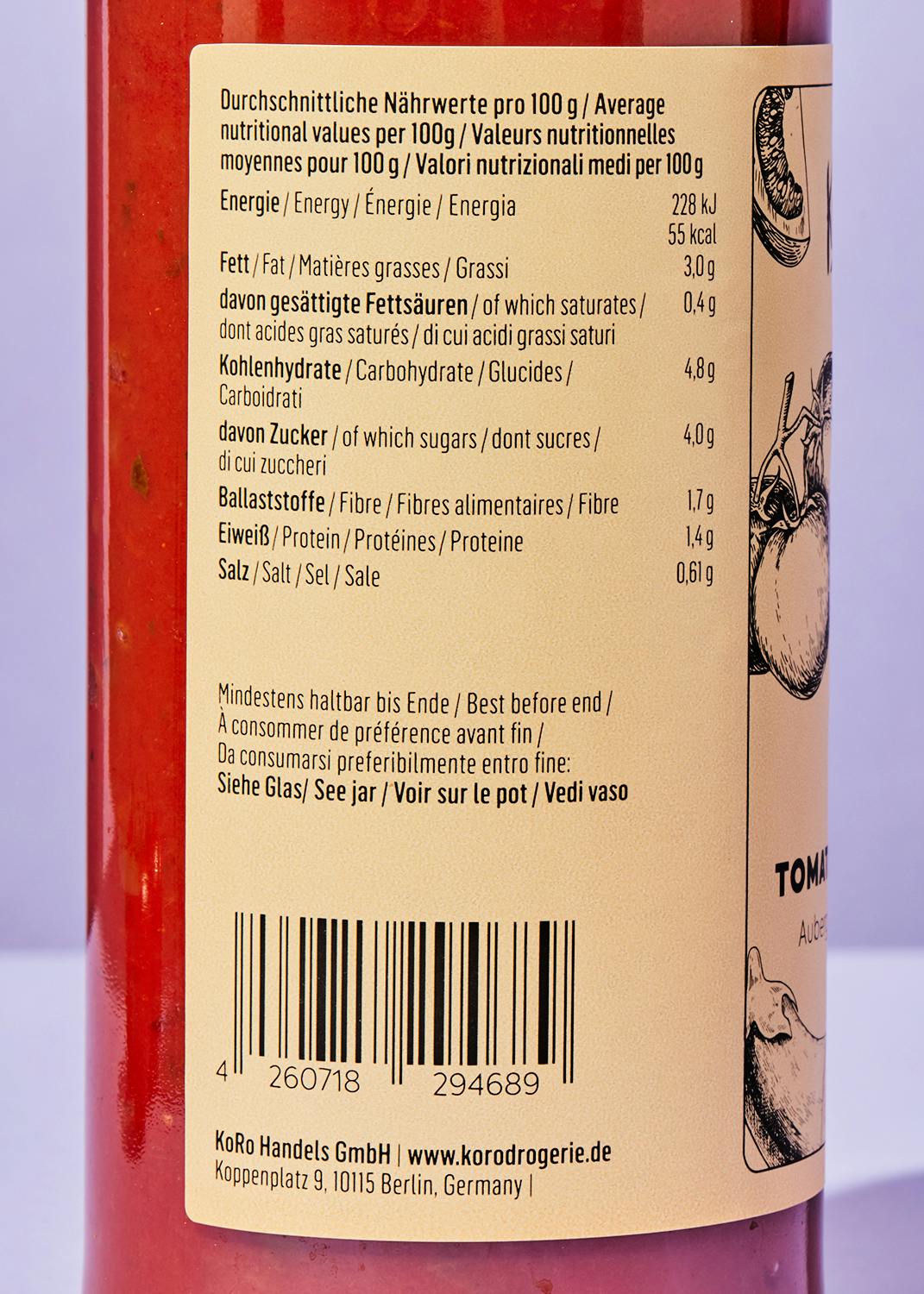 Tomatensoße mit Aubergine 530 g