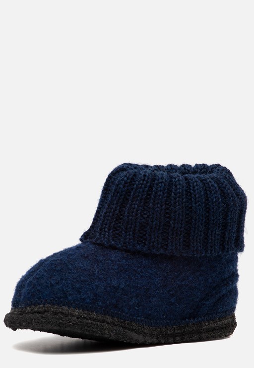 Bergstein Cozy slofjes blauw Schapenwol