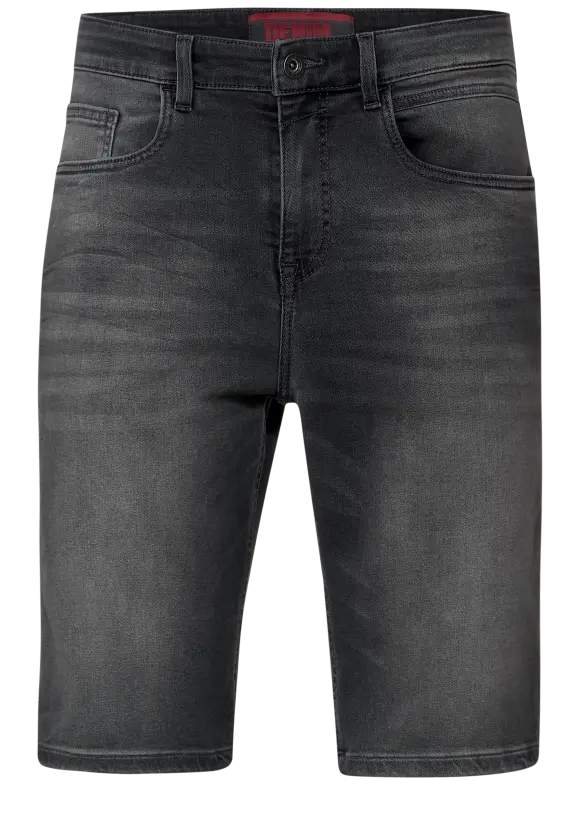 Regular Fit Jeansshorts - black havy random wash