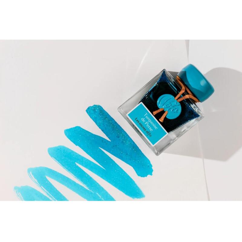Encre 1670 à paillettes dorées - Turquoise de Perse