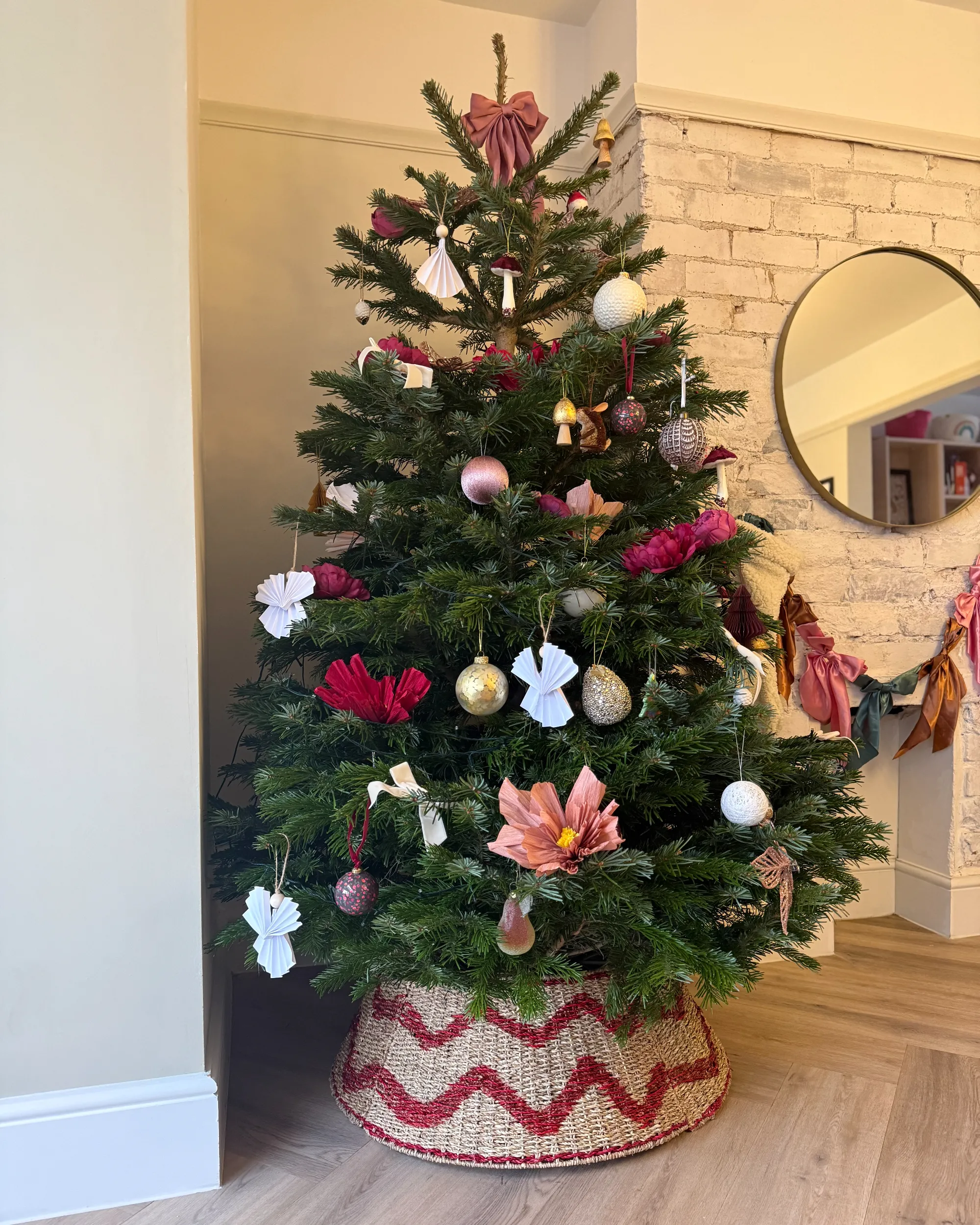 Kerstboomrok GLACE Zeegras Rood 60 cm