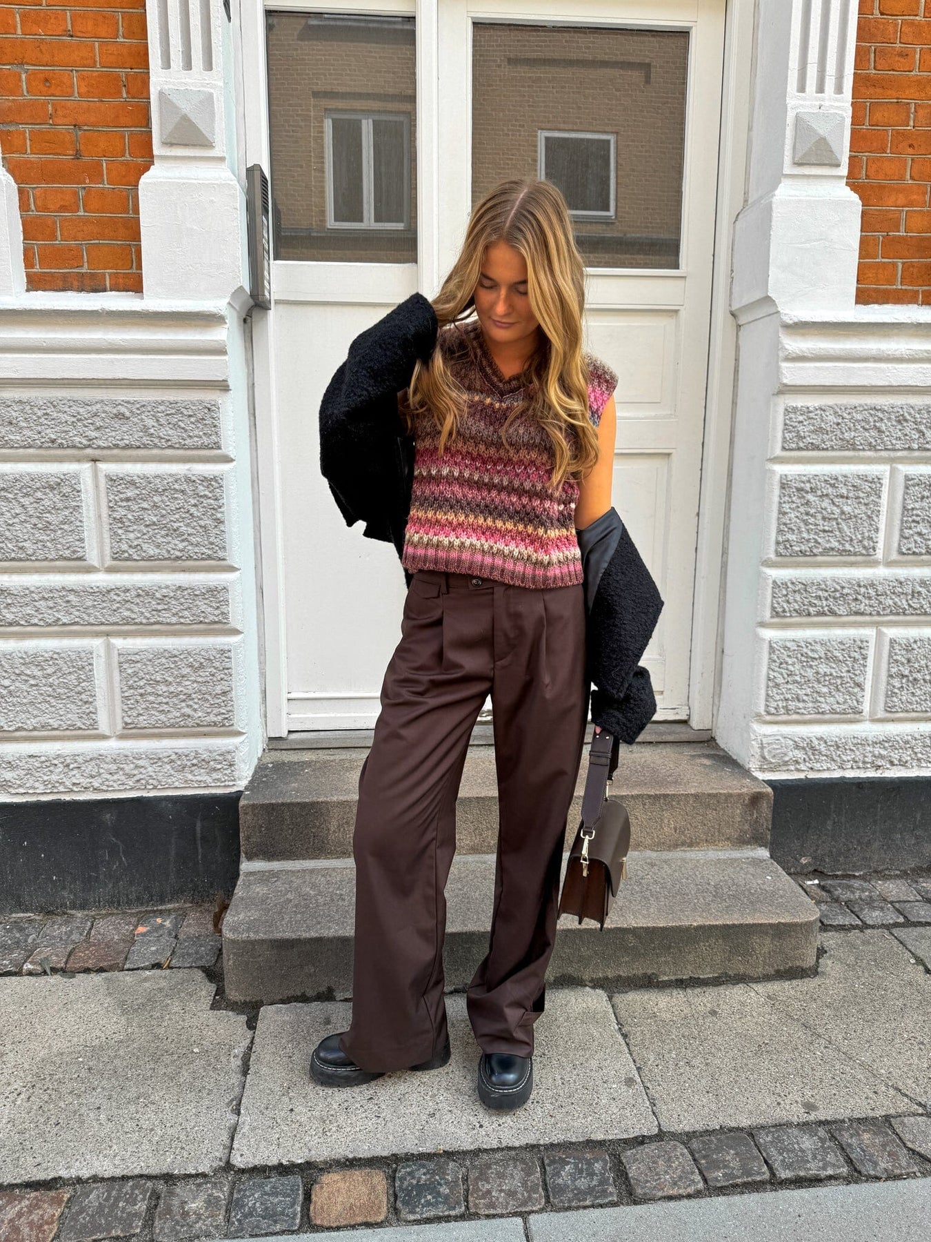 Noella Gio Knit Vest 1047 rust mix