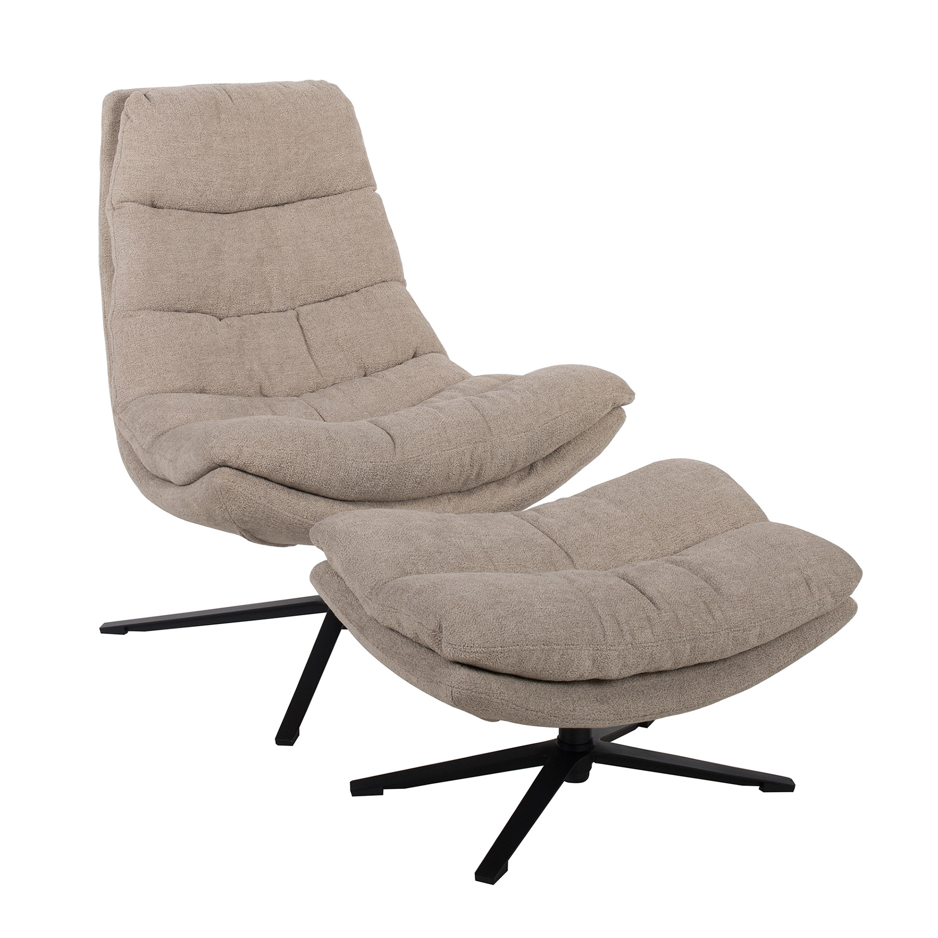 Relaxsessel mit Hocker - sand - drehbar