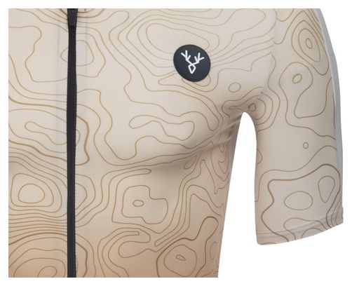 Maillot Manches Courtes LeBram Grand Ballon Beige Sable Coupe Aéro