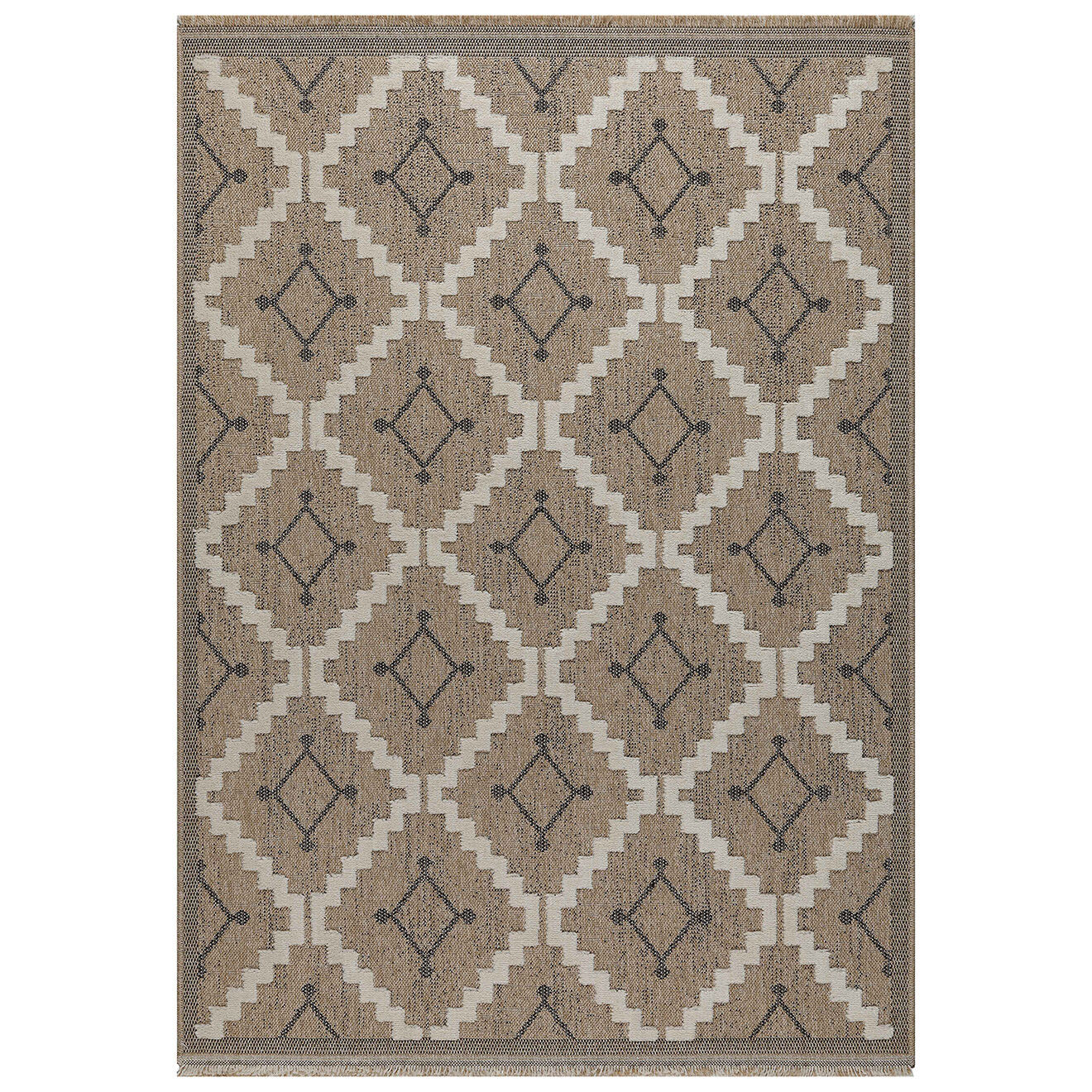 Nazar Rugs Tapis aspect jute TULUM 9041 intérieur & extérieur noir - 120x170 cm