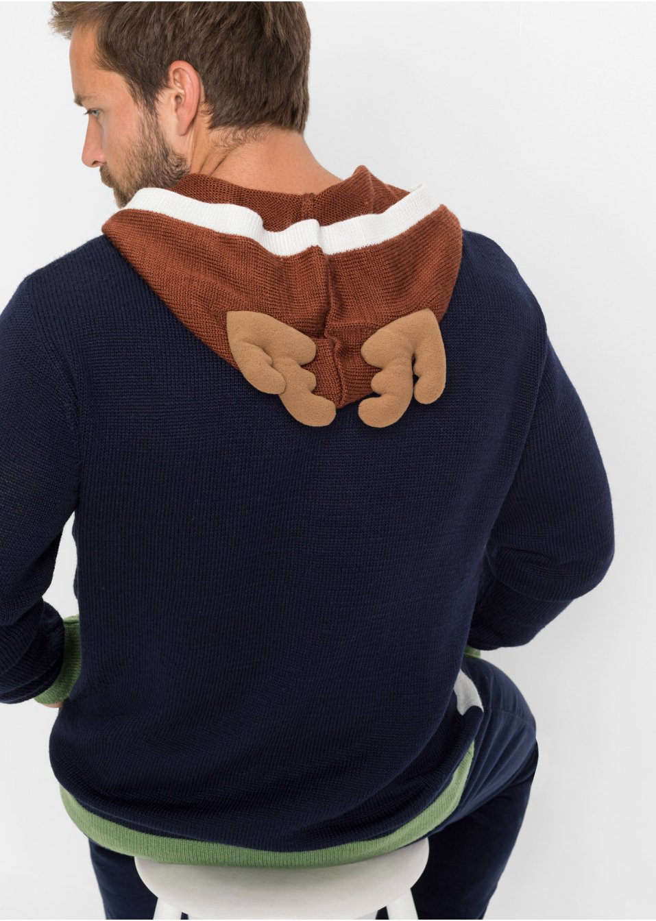 Pull à capuche avec motif de Noël en polyester recyclé