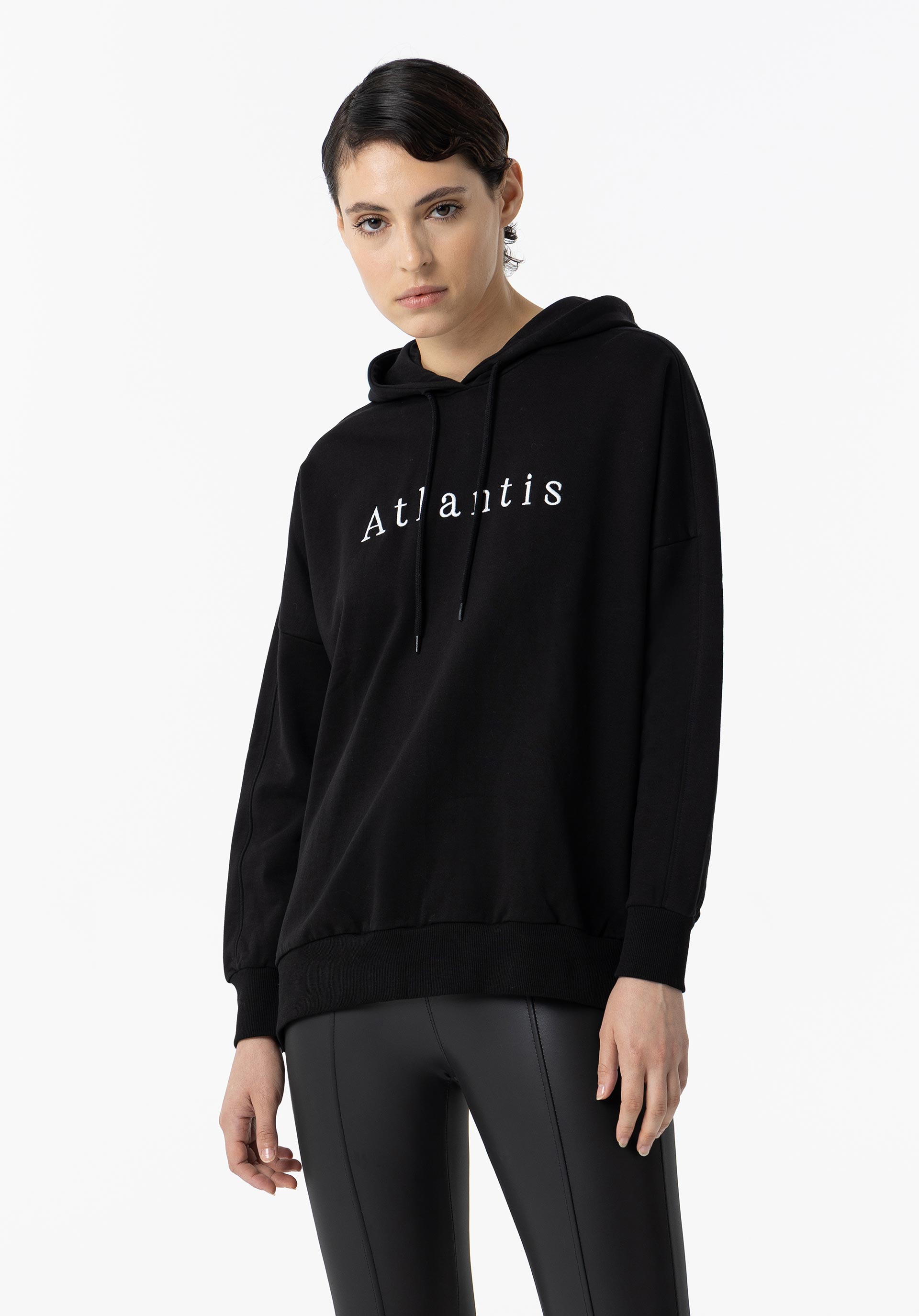 Sweatshirt com Capuz Texto Frontal