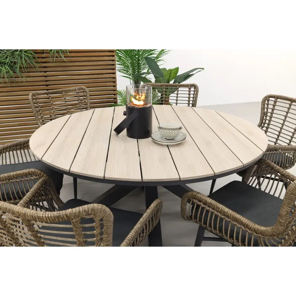 Jasmine natural / Garden Impressions Edison 148 cm. - ronde tuinset