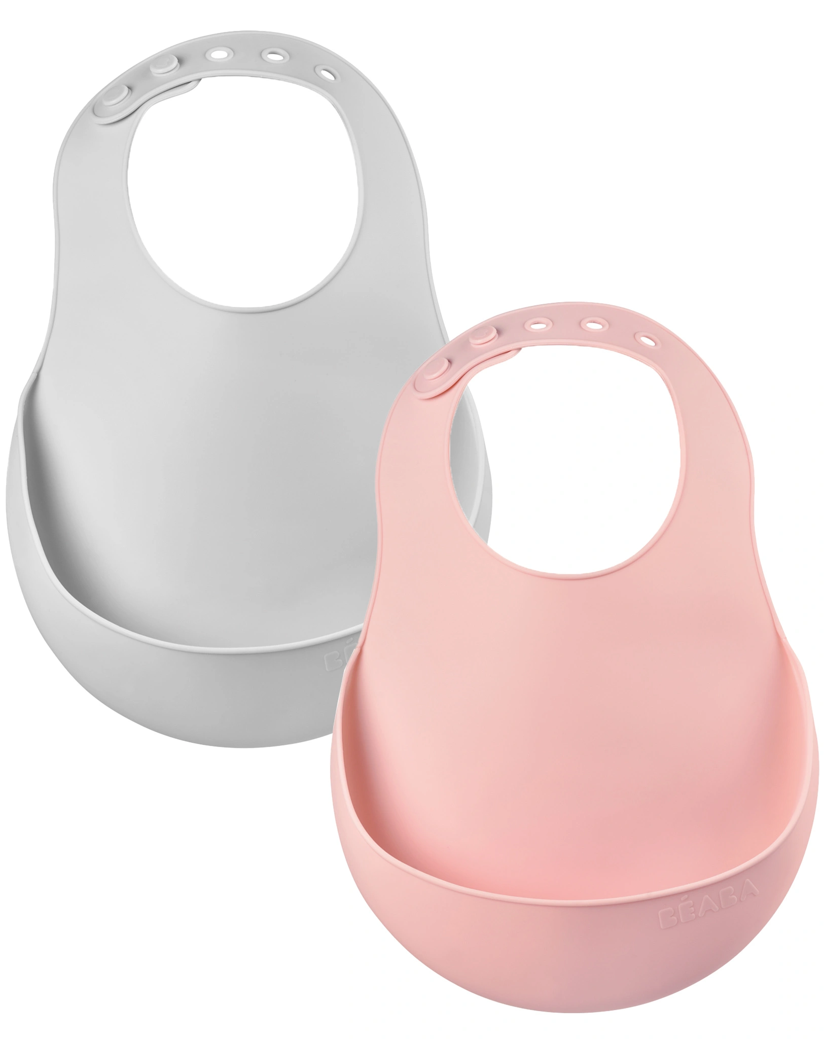 Silikon-Lätzchen LITTLE CRUMP mit Auffangschale 2er-Set in old pink