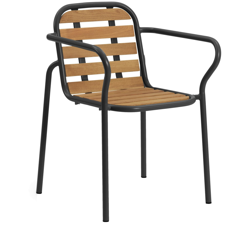 Normann Copenhagen Vig Wood tuinstoel met armleuning zwart