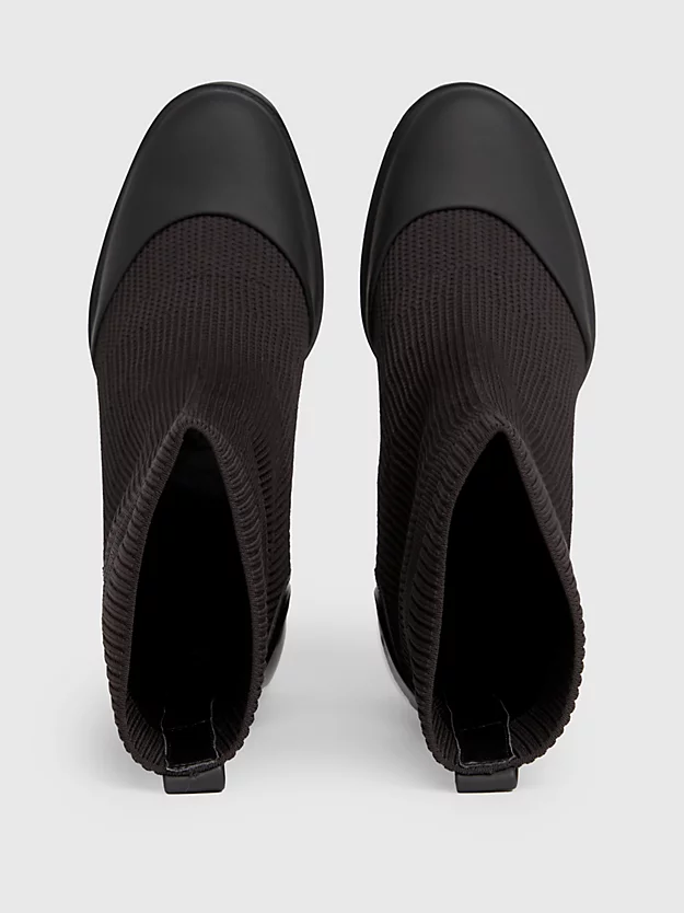 botas de plataforma tricotadas
