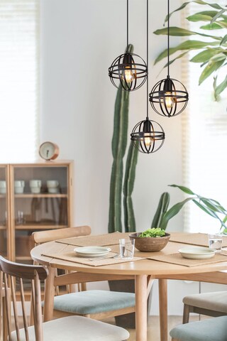 GLOBO Retrofit Pendelleuchte Tamara 47x120 cm Metall schwarz