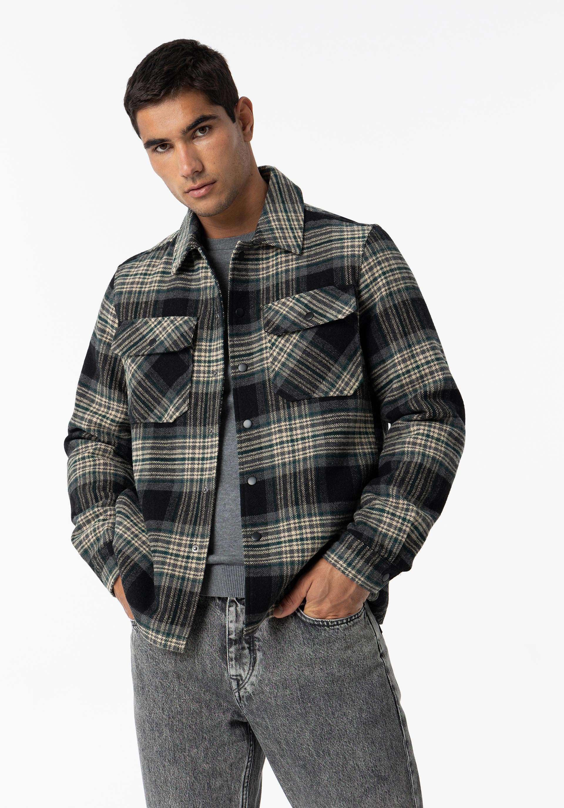 Casaco Shacket Xadrez